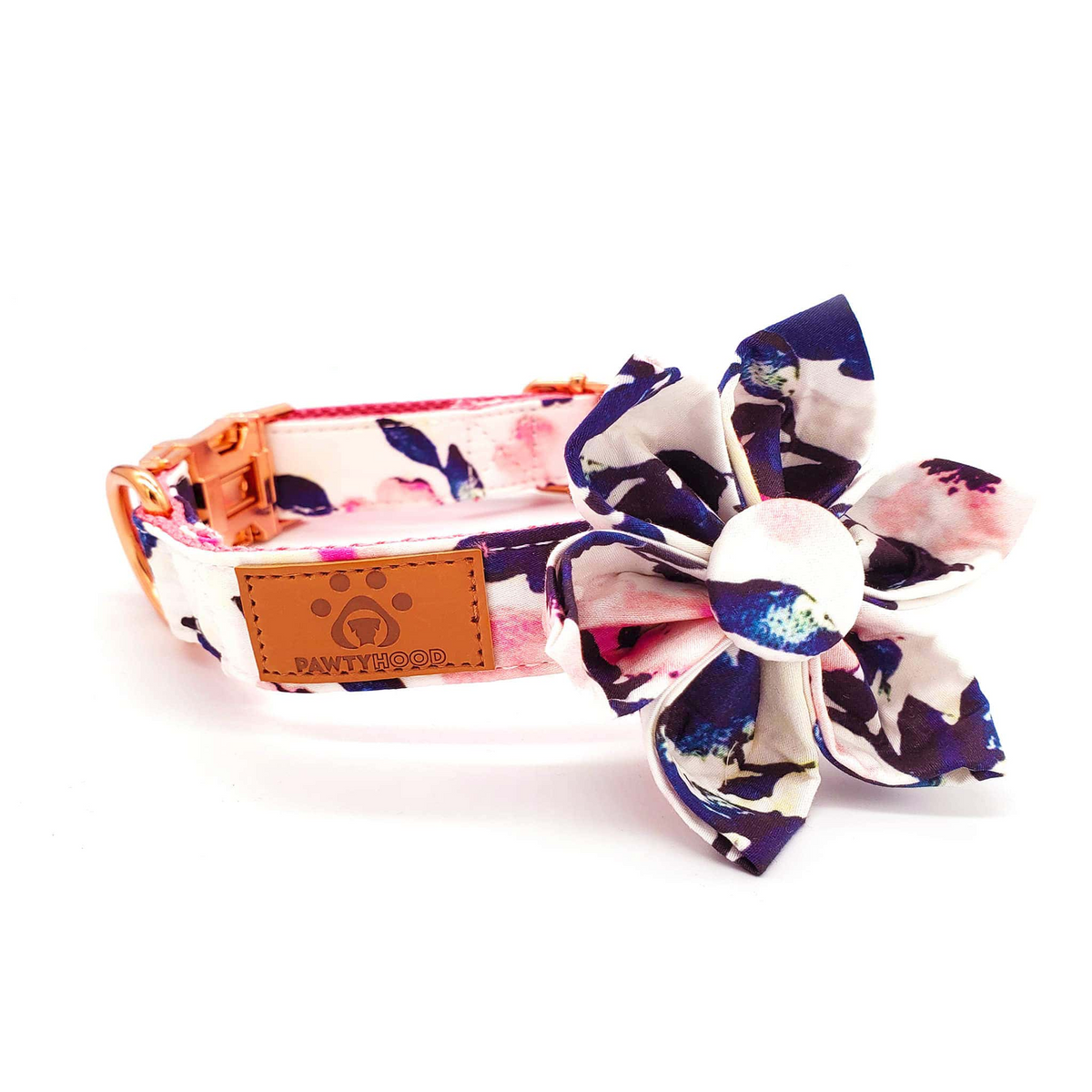 Pink Dog Collar With Flowers Carrots Floral Dog Collar 